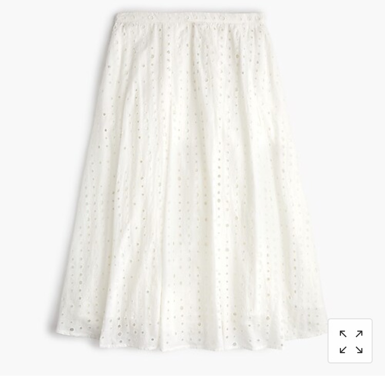 Beautiful J Crew Eyelet Ivory Skirt - New No Tags